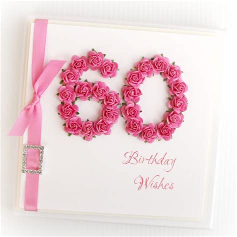 60th Birthday Card T Boxed Paper Roses Hot Pink The Little Card