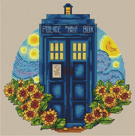 Summer Tardis Cross Stitch Pattern Doctor Who Police Box Etsy