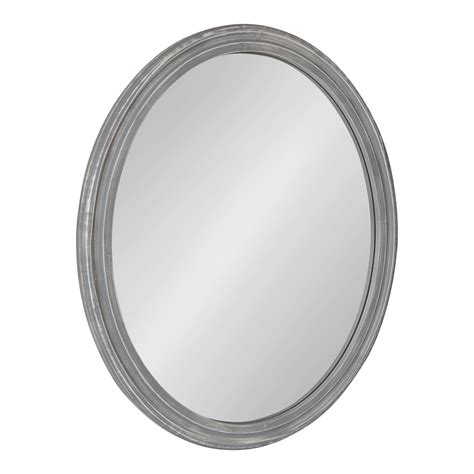 Kate And Laurel Mansell Farmhouse Oval Wood Framed Wall Mirror 28 Inch