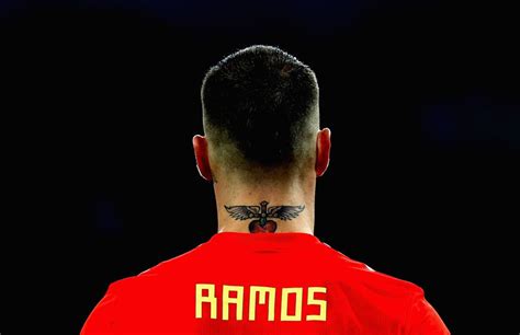 Kaliningrad Russia June 25 Sergio Ramos Of Spains Tattoo Is Seen