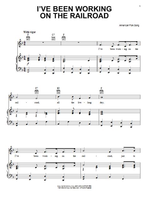 I Ve Been Working On The Railroad Sheet Music By American Folk Song Piano Vocal And Guitar