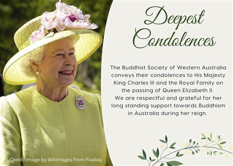 Condolences For Hm Queen Elizabeth Ii Buddhist Society Of Western