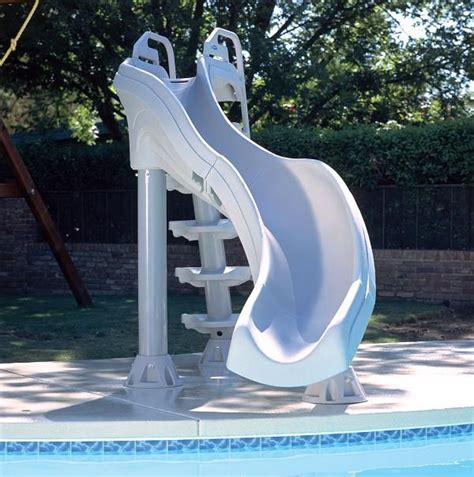 These types of pools can often be found in large chain stores and pool supply stores during the spring and summer months. Pool Slides For Your Above Ground & Portable Pools | Pool ...