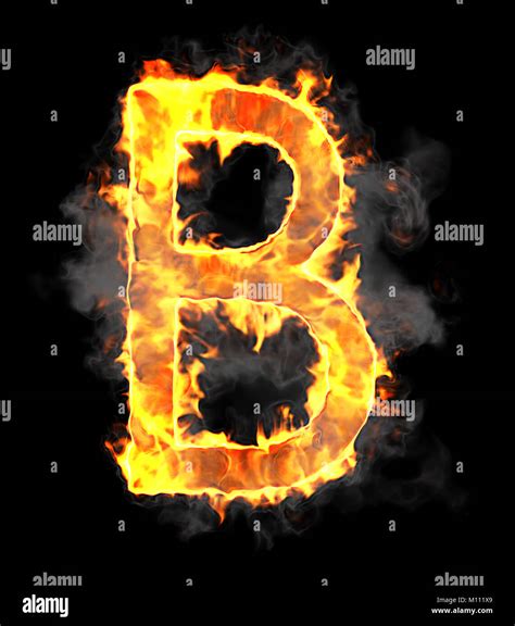 Burning And Flame Font B Letter Over Black Background Stock Photo Alamy