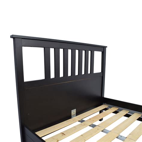 53 Off Ikea Ikea Dark Brown Wood Queen Bed Frame Beds