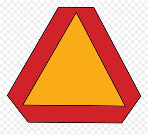 Slow Moving Vehicle Sign Red And Yellow Traffic Signs Clipart