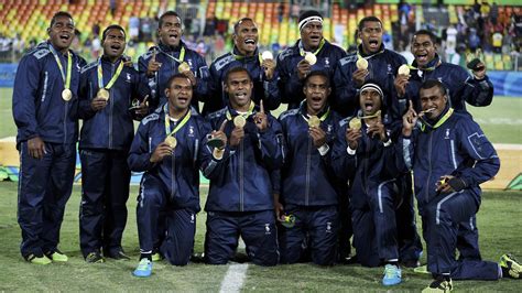 Olympics Rio 2016 Watch Fiji Go Wild As Mens Rugby 7s Deliver Gold And Pm Declares Public