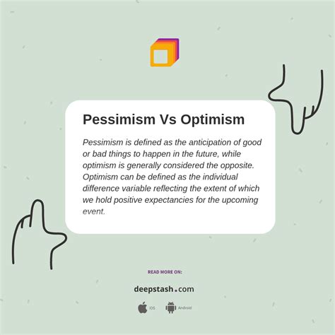 Pessimism Vs Optimism Deepstash