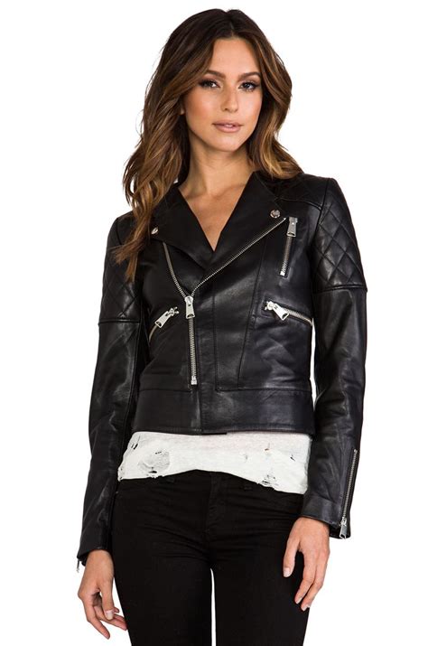 Anine Bing Leather Biker Jacket In Black From Revolve