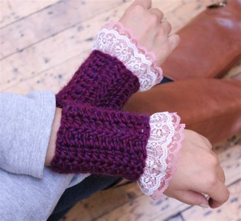 Victorian Ruffle Wrist Warmer Lace Wrist Cuff Crochet Wrist