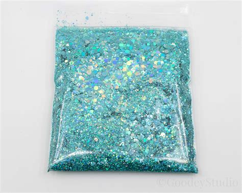 Timeless Teal Holographic Glitter Chunky Mix Glitter Blue Etsy