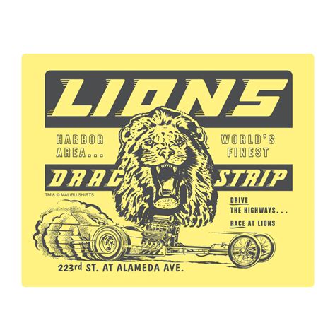 Lions Drag Strip Sticker Malibu Shirts