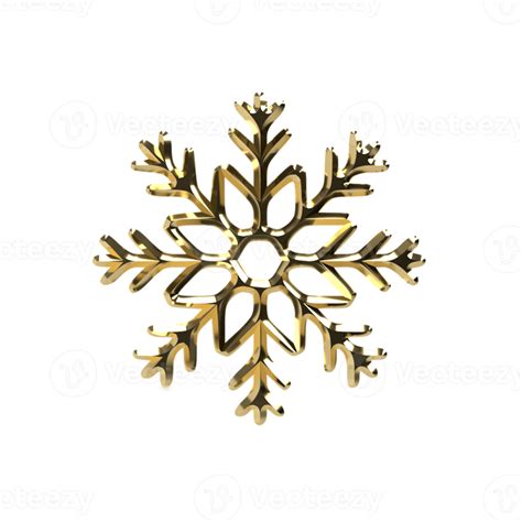 Gold Snow Crystal 3d Render 13360632 Png