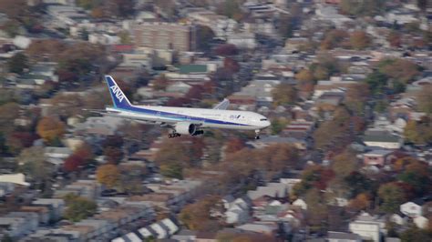 6k Stock Footage Aerial Video Of A Commercial Jet Approaching Jfk