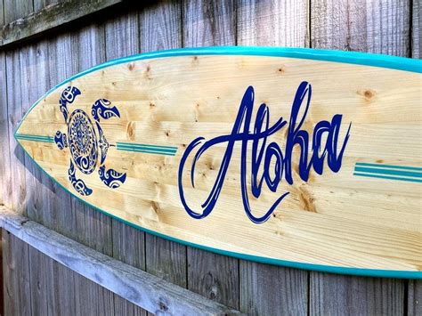 Aloha Theme Surfboard Surfboard Wall Art Signs Beach Tiki Etsy Tiki