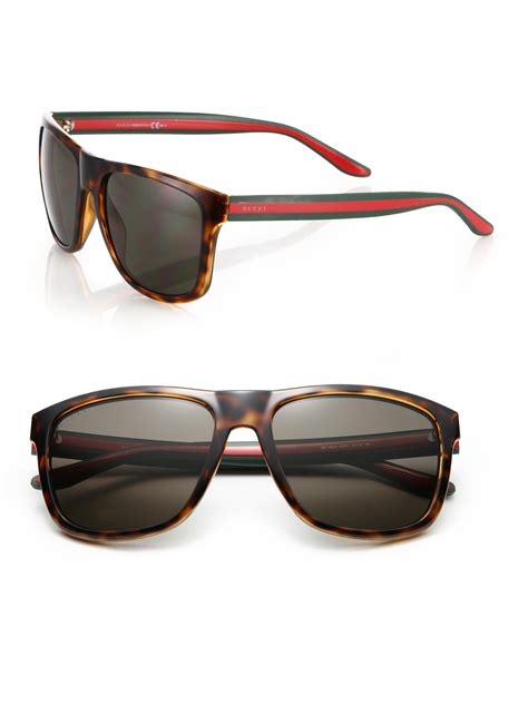 lyst gucci 1118 s 57mm mirror rectangular sunglasses in brown