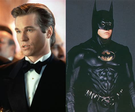 There are several versions as to why michael keaton didn't reprise his role as batman. Val Kilmer as Bruce Wayne/Batman | Unmasked: 10 Celebs and Their Superhero Counterparts ...