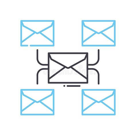 Mail Network Line Icon Outline Symbol Vector Illustration Concept