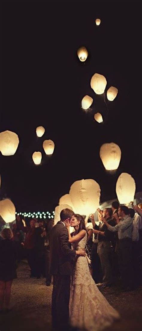 Or Create A Magical Sendoff With A Lantern Release Wedding Ceremony Ideas Night Wedding Photos