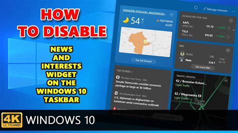 How To Disable The News And Interests Widget On The Windows Taskbar Windows Update