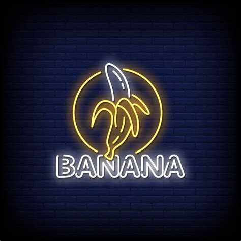 Banana Neon Signs Style Text Vector 2185815 Vector Art At Vecteezy