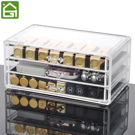 acrylic makeup and accessories storage drawers 3 drawers cosmetic storage display box large