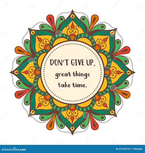 Colorful Mandala With Motivational Quote Stock Vector Illustration Of