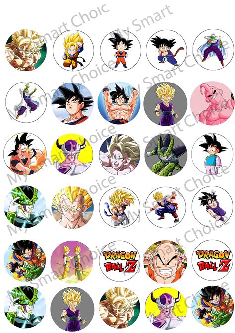 Buy 30 X Edible Cupcake Toppers Themed Of Dragon Ball Z Collection Of