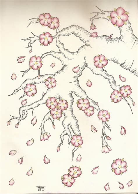 Sakura Tree Sketch By Purpleriot On Deviantart