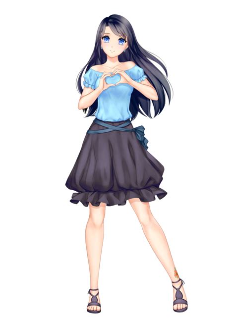 Anime Girl With Long Hair And Blue Eyes