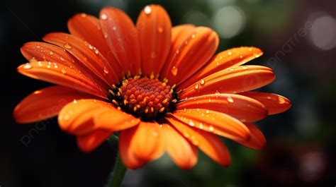 Orange Flower With Water Droplets On It Background Nice Flower Picture