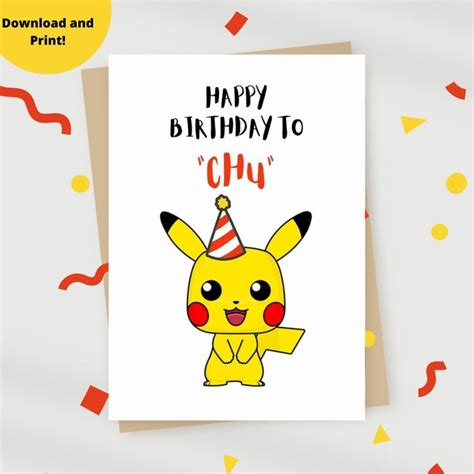 Pikachu Pikachu Card Pikachu Svg Pikachu Birthday Pikachu Birthday