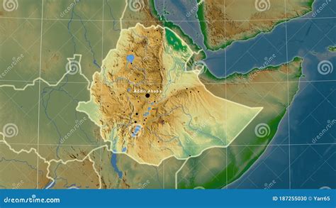 Ethiopia Physical Composition Borders Stock Illustration