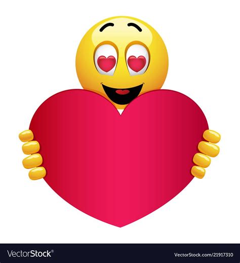 Cute Smiley Emoji Being In Love Smiley Holding Vector Image Smiley