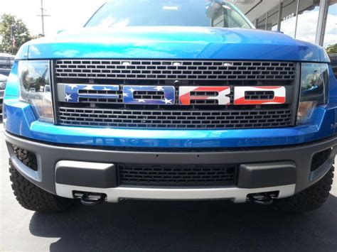 Sell 2013 Ford Raptor Grille Emblem Decal Waving American Flag Usa In