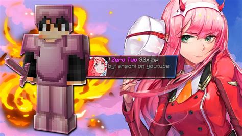 Zero Two X MINECRAFT BEDWARS PVP TEXTURE PACK Anime Texture Pack Hypixel Bedwars