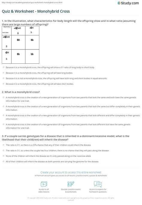 Amoeba sisters monohybrid crosses answer key shows the number of misconceptions exist. Monohybrid Cross Problems Worksheet | Printable Worksheets and Activities for Teachers, Parents ...
