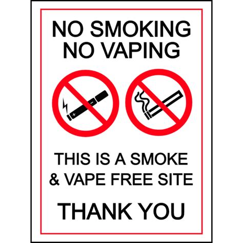 No Smoking No Vaping This Is A Smoke And Vape Free Site Portrait