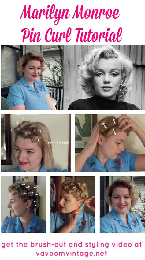 Tutorial A Marilyn Pin Curl Set Pin Curl Hair Hair Curling Tutorial