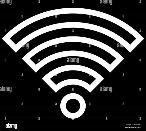 Wifi Symbol Icon White Outlined Isolated Vector Illustration Stock