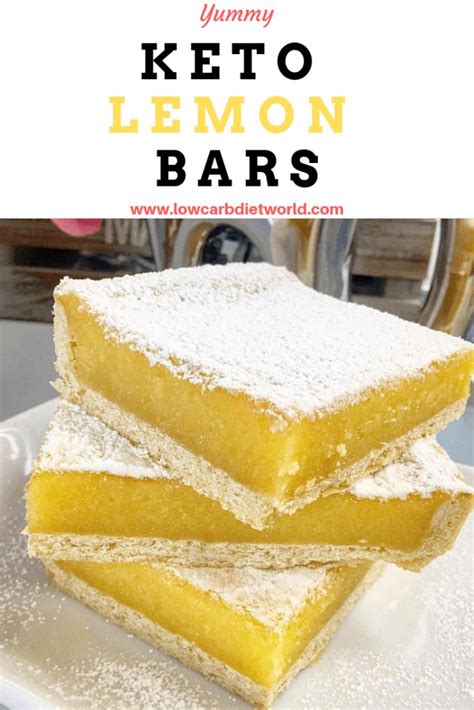 Get our best recipes for keto including low carb fat bombs, easy keto dinners, instant pot keto recipes, and more. Keto Lemon Bars | Low carb sweets, Low carb desserts, Low ...