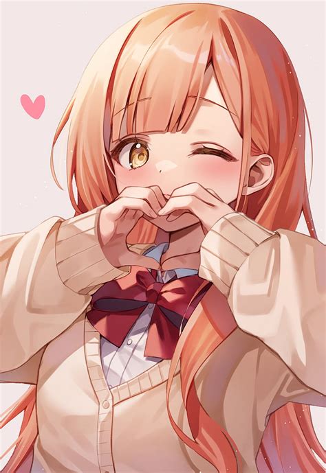 Girl Blush Gesture Heart Love Anime Hd Phone Wallpaper Peakpx
