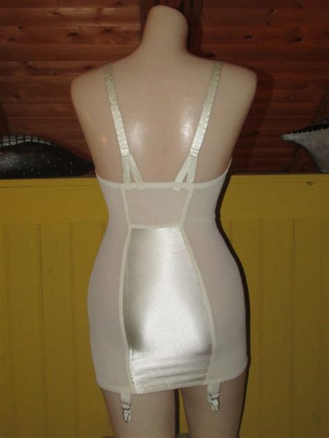 vintage 1950s full body corset girdle lace bra stocking