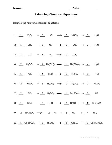 Https://tommynaija.com/worksheet/balancing Equations Worksheet 3 Answer Key