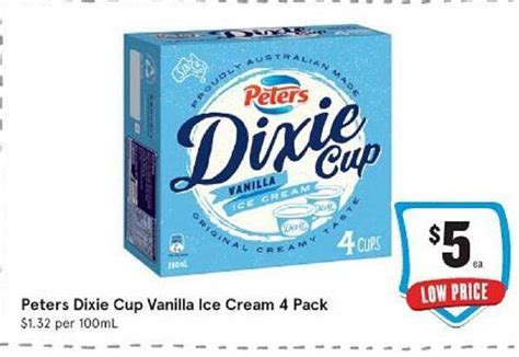 Peters Dixie Cup Vanilla Ice Cream 4 Pack Offer At Iga Au