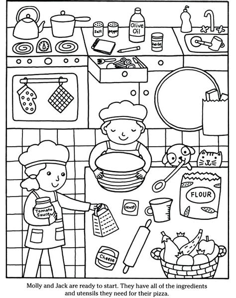 Coloring Pages Kitchen Cabinets Sketch Coloring Page