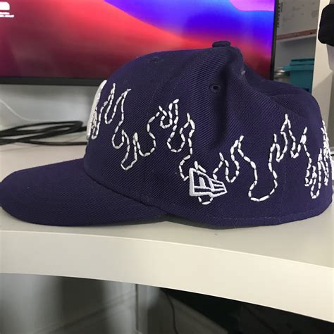 Custom Flame Embroidered New Era Fitted Hat Etsy