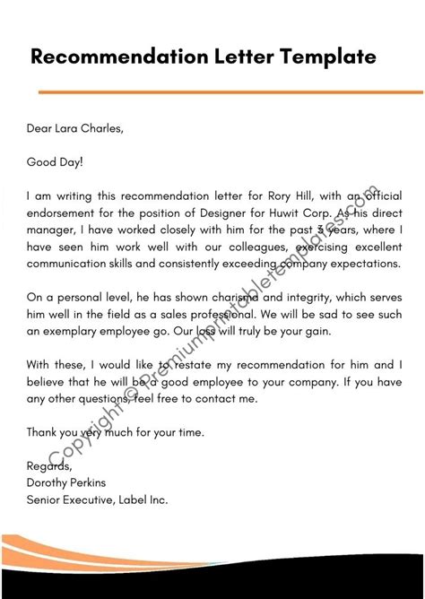 sample recommendation letter template pdf word pack of 5 kulturaupice