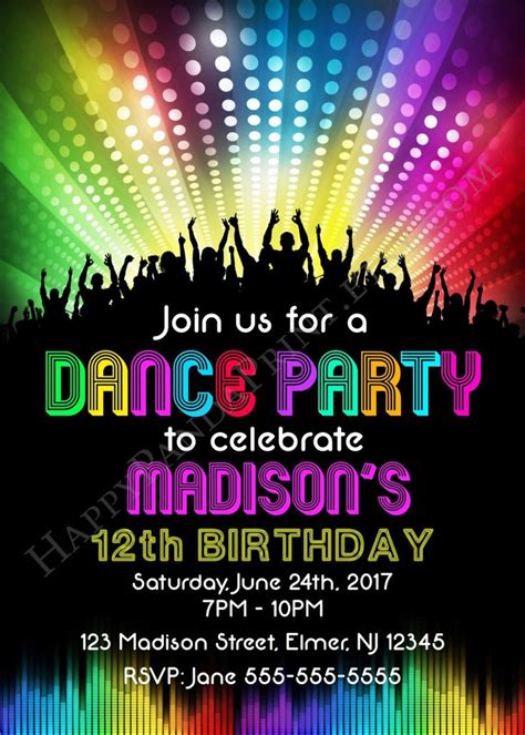 Don't choose just any tiring invitation or else the people you are inviting will think you are. Dance Party Invitation, Disco Party Invitation, Disco ...