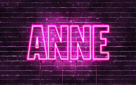 1920x1080px 1080p Free Download Anne With Names Female Names Anne Name Purple Neon Lights